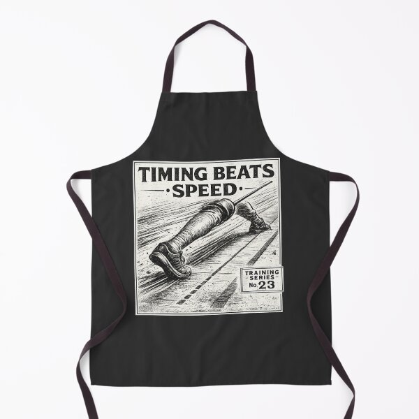 Item preview, Timing Beats Speed – Vintage Fencing Footwork Woodcut Poster designed and sold by ChillCharmStudio.