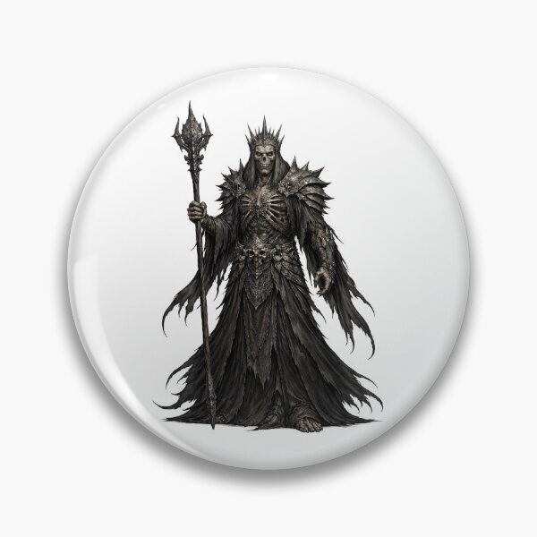 Item preview, Lich King Dark Fantasy Art — Undead Sorcerer with Crown and Staff designed and sold by AlexLineArt.