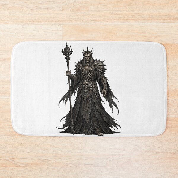Item preview, Lich King Dark Fantasy Art — Undead Sorcerer with Crown and Staff designed and sold by AlexLineArt.