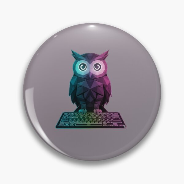 Item preview, Geometric Cyber Owl Tech Enthusiast Mascot designed and sold by MinimalistMint.