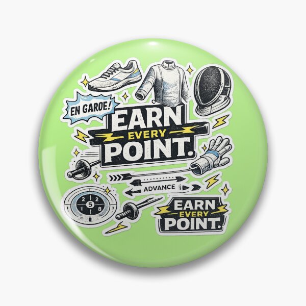 Item preview, Earn Every Point – Fencing Sticker Collage Icons designed and sold by ChillCharmStudio.