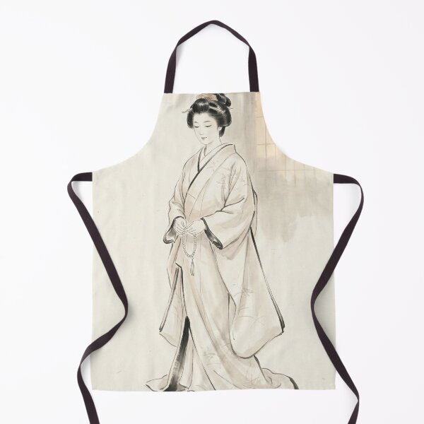 Item preview, Prayerful Woman Sumi-e Art — Traditional Japanese Ink Painting designed and sold by Mori-no-Akari.