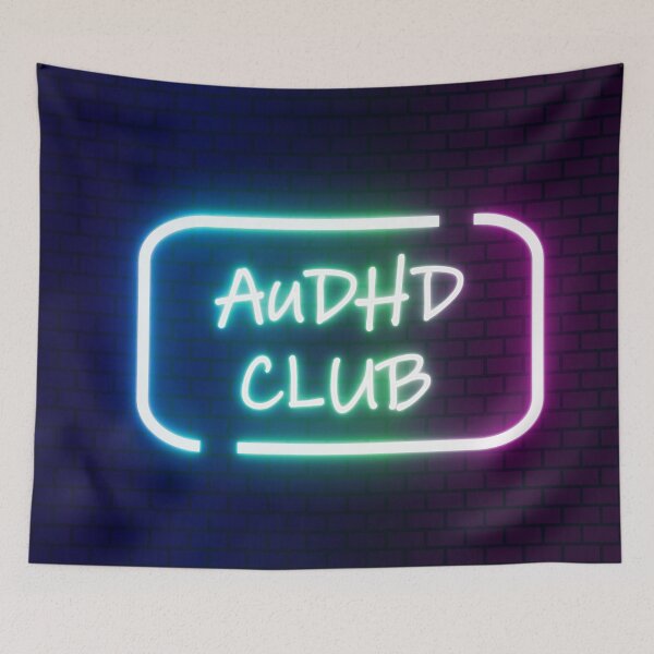 Item preview, AuDHD Club - Neon sign with ADHD and autism references designed and sold by LynnseSpinse.