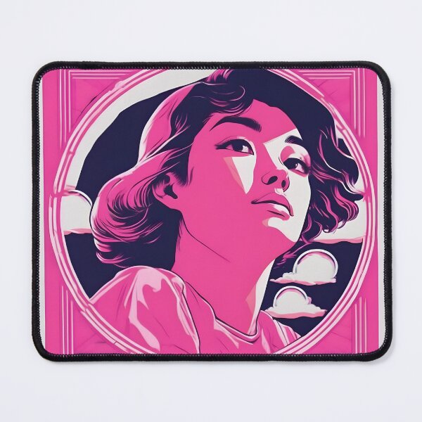 Item preview, Retro Pop Art Portrait – Pink Graphic Illustration designed and sold by CNYT Studio.