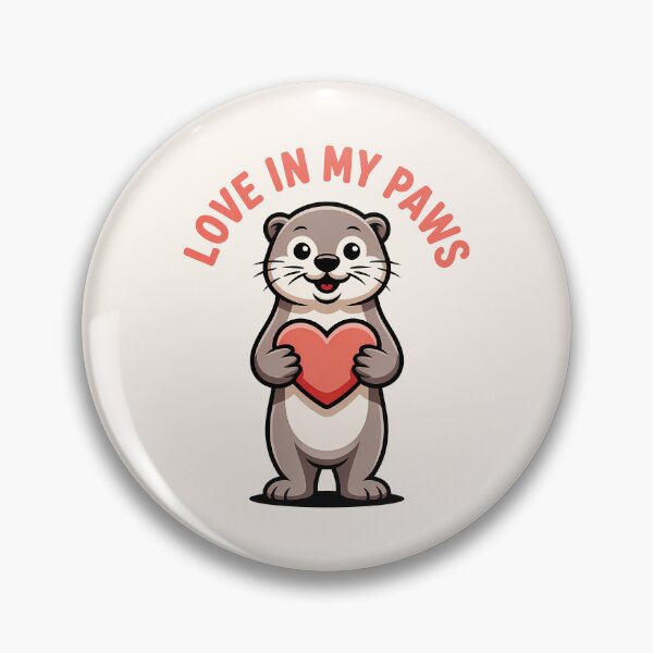 Item preview, Love in My Paws – Cute Otter Holding Heart Valentine Ilustration designed and sold by NaturEdeN.