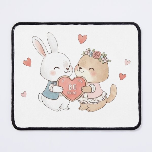 Item preview, Cute Bunny And Squirrel Be True Valentine Illustration designed and sold by Elizarfa.
