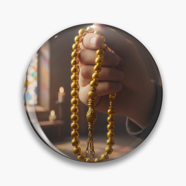 Item preview, ​Golden Serenity - Elegant Golden Prayer Beads in Hand designed and sold by Fatomfatom.