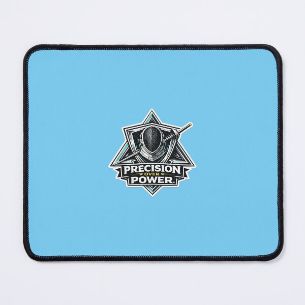 Item preview, Precision Over Power – Fencing Crest Badge with Mask & Foil designed and sold by ChillCharmStudio.