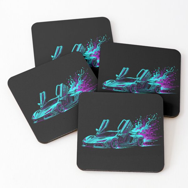 Item preview, Neon Ghost Supercar - Cyberpunk Speed Art designed and sold by ImpactVibe.