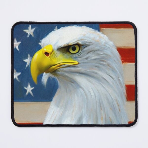 Item preview, Bald Eagle Americana Illustration Art for Fourth of July Decor Fans designed and sold by WildStroke.