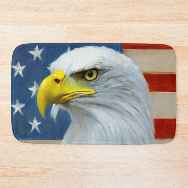 Item preview, Bald Eagle Americana Illustration Art for Fourth of July Decor Fans designed and sold by WildStroke.