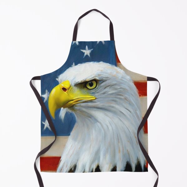 Item preview, Bald Eagle Americana Illustration Art for Fourth of July Decor Fans designed and sold by WildStroke.