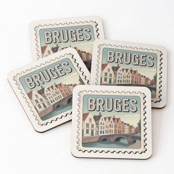 Item preview, Bruges Belgium Vintage Postage Stamp Sticker | Retro Travel Sticker designed and sold by Timeless Design.