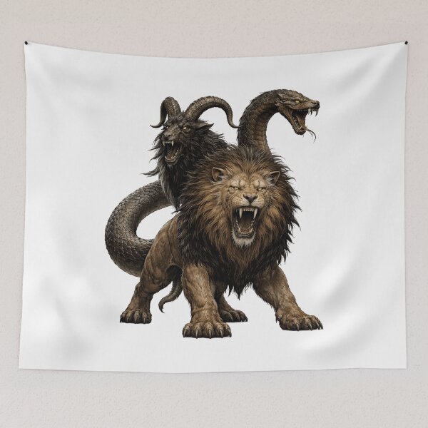 Item preview, Chimera Mythical Beast — Hybrid Monster of Ancient Legends designed and sold by AlexLineArt.