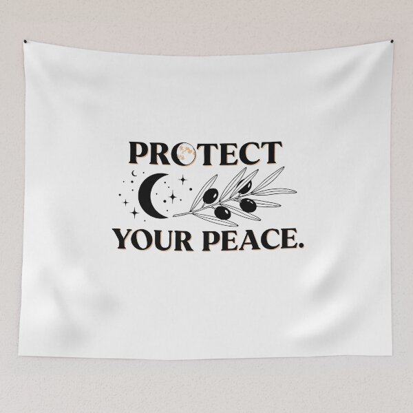 Item preview, Protect Your Peace Wellness T-Shirt, Inspirational Minimalist Moon and Olive Branch Graphic Tee, Serene Mental Health Awareness Apparel Gift. designed and sold by mantra2023.
