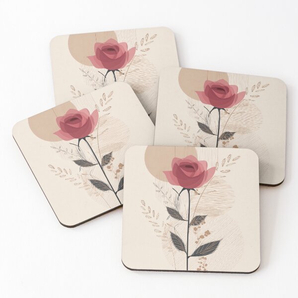Item preview, Geometric rose Floral boho Composition designed and sold by lautir.