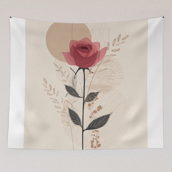 Item preview, Geometric rose Floral boho Composition designed and sold by lautir.
