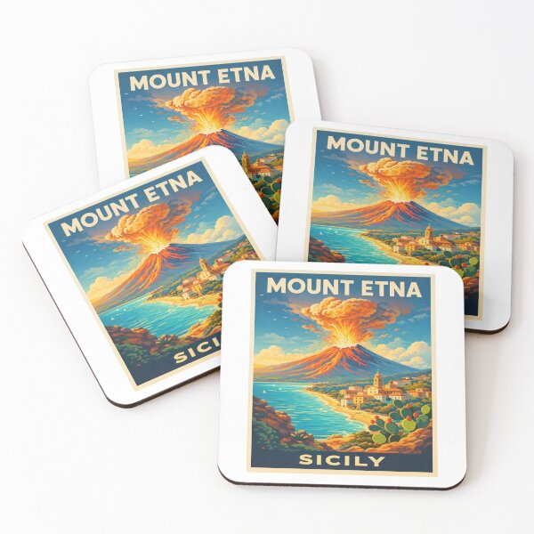 Item preview, Mount Etna Sicily Volcano – Vintage Italy Travel Poster Landscape Art designed and sold by Globalcitytees.