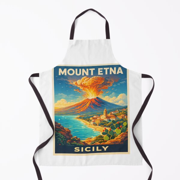 Item preview, Mount Etna Sicily Volcano – Vintage Italy Travel Poster Landscape Art designed and sold by Globalcitytees.
