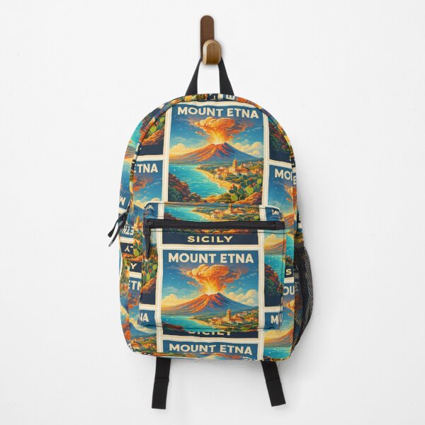 Item preview, Mount Etna Sicily Volcano – Vintage Italy Travel Poster Landscape Art designed and sold by Globalcitytees.