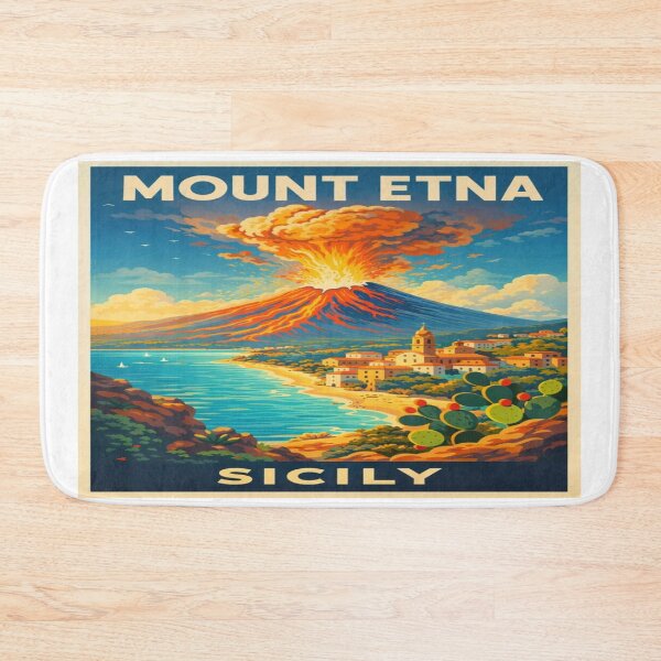 Item preview, Mount Etna Sicily Volcano – Vintage Italy Travel Poster Landscape Art designed and sold by Globalcitytees.