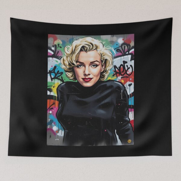 Item preview, Marilyn raffiti pop art portrait designed and sold by CessB.
