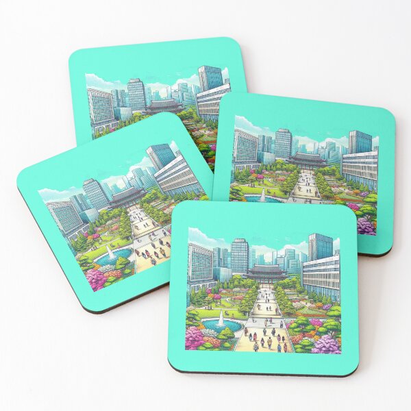 Item preview, Beautiful Korean University Campus – Cute Label with Korean Flag    designed and sold by PaintMeWorld.