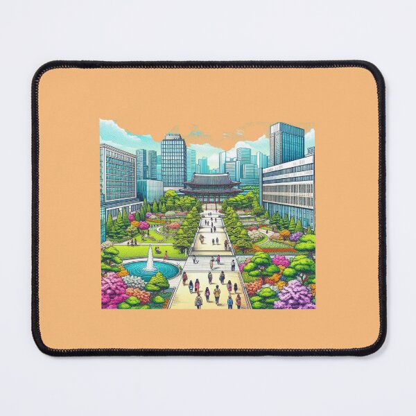 Item preview, Beautiful Korean University Campus – Cute Label with Korean Flag    designed and sold by PaintMeWorld.