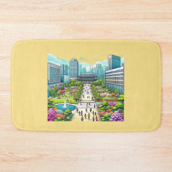 Item preview, Beautiful Korean University Campus – Cute Label with Korean Flag    designed and sold by PaintMeWorld.