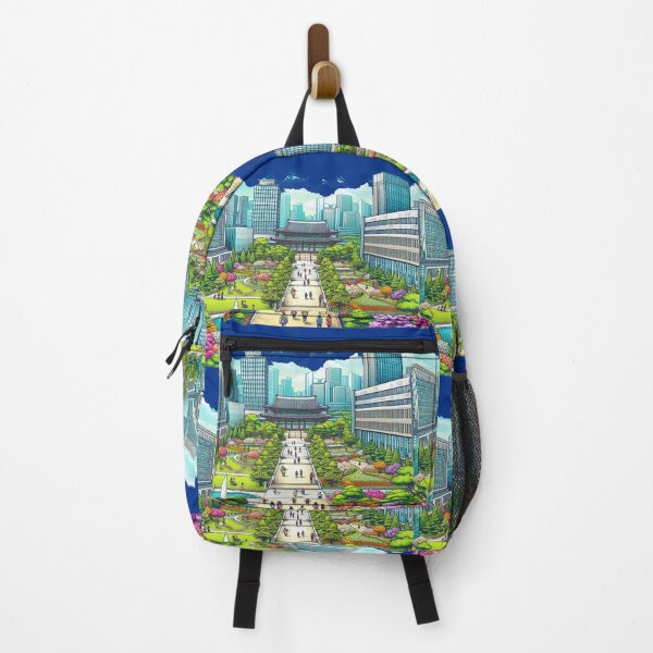 Item preview, Beautiful Korean University Campus – Cute Label with Korean Flag designed and sold by PaintMeWorld.
