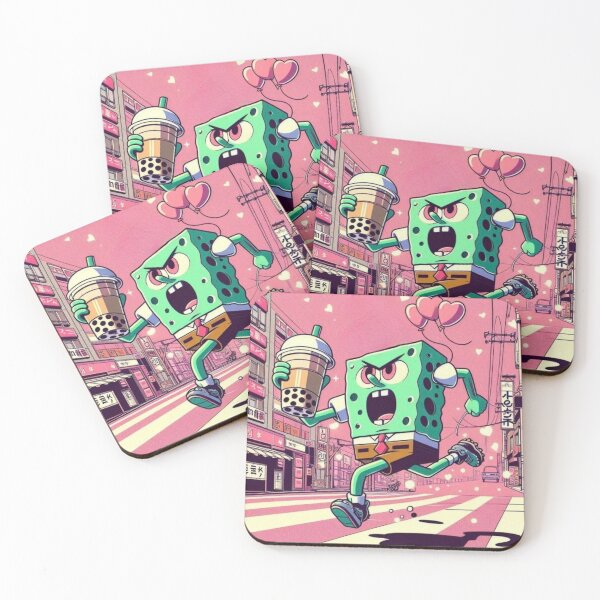 Item preview, “Squarepants.exe Has Mutated: Bubble Tea & the Tokyo Glitchwalk” designed and sold by Print Fiction.