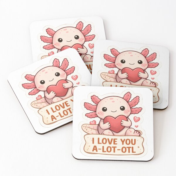 Item preview, Pink Axolotl - I Love You designed and sold by KyliesKanvas22.
