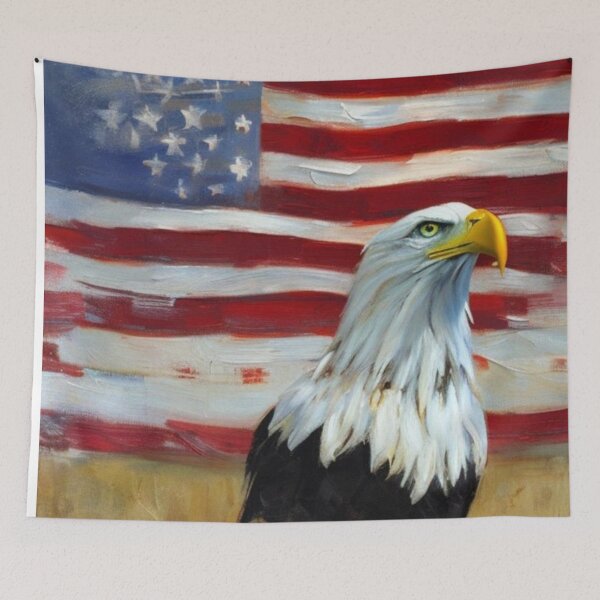 Item preview, Patriotic Bald Eagle Close Up Art for Independence Day Americans designed and sold by WildStroke.
