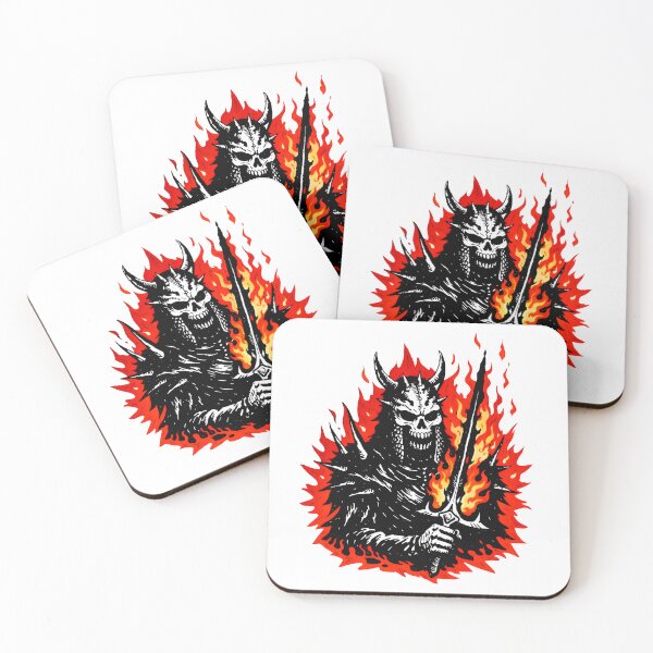 Item preview, Demonic Skull Warrior with Flaming Sword | Dark Fantasy Hell Art designed and sold by Senkov.