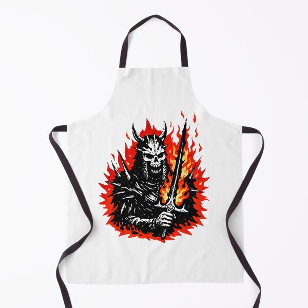 Item preview, Demonic Skull Warrior with Flaming Sword | Dark Fantasy Hell Art designed and sold by Senkov.