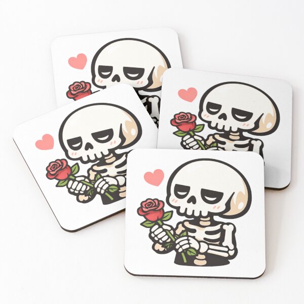 Item preview, Romantic Skeleton Holding a Rose – Cute Gothic Love Sticker designed and sold by ms0026.