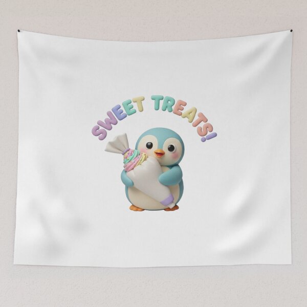 Item preview, Sweet Treats Pastel Penguin Confectionary Mascot designed and sold by MinimalistMint.