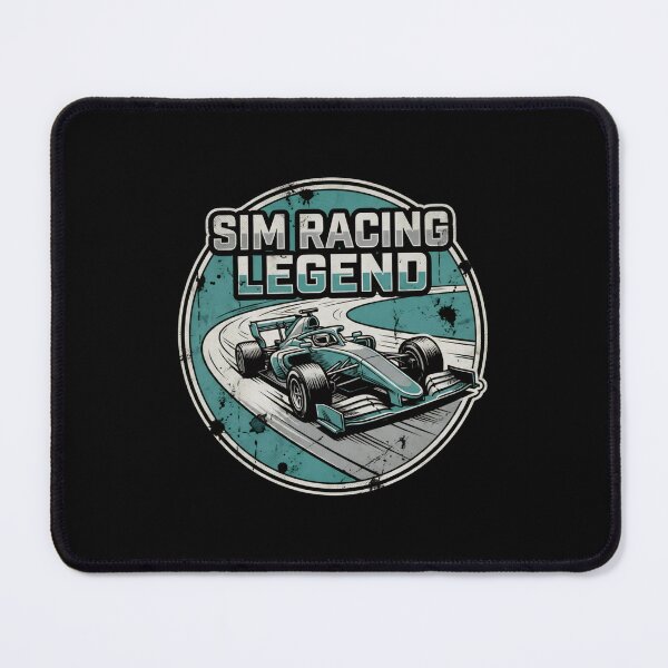 Item preview, Sim Racing Legend Formula Car Cornering Teal Badge designed and sold by Fenay Designs.