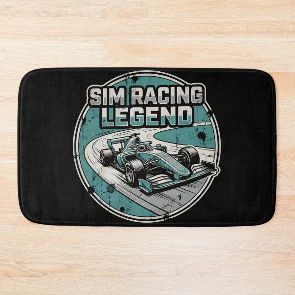 Item preview, Sim Racing Legend Formula Car Cornering Teal Badge designed and sold by Fenay Designs.