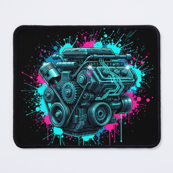 Item preview, Cyber Engine Heart - Neon Mechanical Art designed and sold by ImpactVibe.