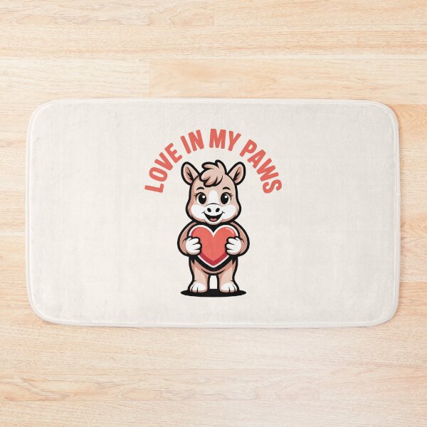 Item preview, Love in My Paws – Gentle Woodland Buddy Holding Heart Valentine Ilustration designed and sold by NaturEdeN.