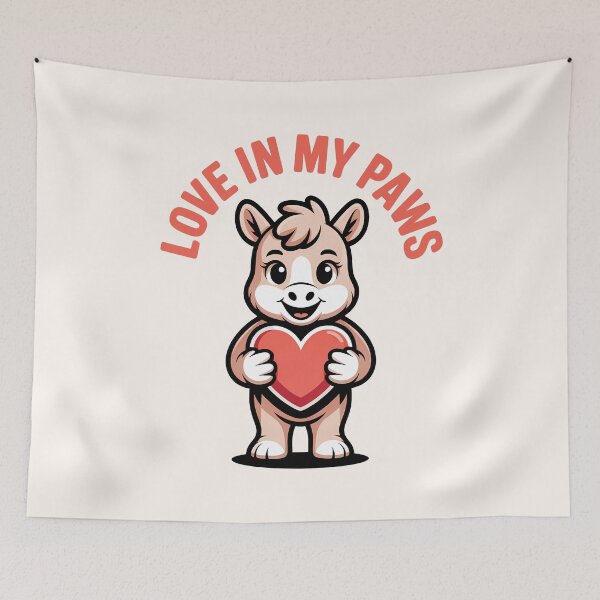 Item preview, Love in My Paws – Gentle Woodland Buddy Holding Heart Valentine Ilustration designed and sold by NaturEdeN.