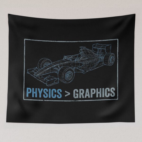 Item preview, Physics Greater Than Graphics Blue Wireframe Formula Car designed and sold by Fenay Designs.