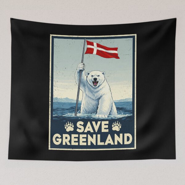 Item preview,  Save Greenland Flag Bear Kalaallit Greenlanders designed and sold by MackenzieBin.