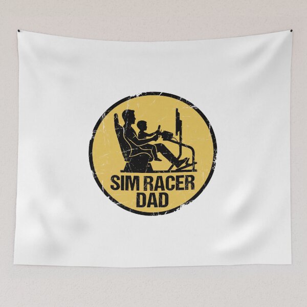 Item preview, Sim Racer Dad Father and Son Gaming Simulator Yellow Sign designed and sold by Fenay Designs.