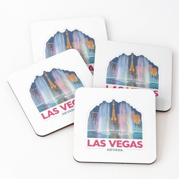 Item preview, Las Vegas Bellagio Fountains Rainbow Water Show Vintage Travel Sticker designed and sold by Blurbean.