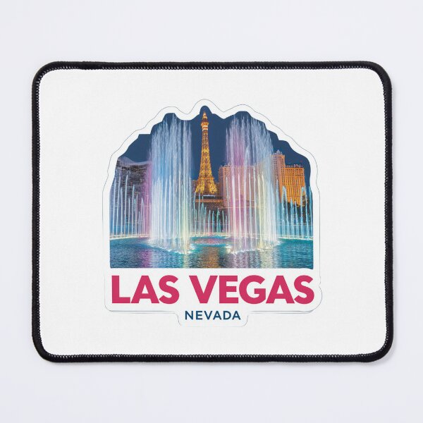 Item preview, Las Vegas Bellagio Fountains Rainbow Water Show Vintage Travel Sticker designed and sold by Blurbean.