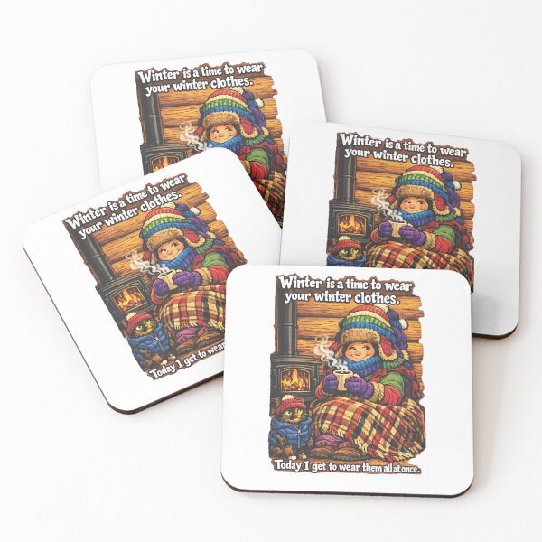 Item preview, Winter Layer Queen and Coffee Cat: Cozy Log Cabin Funny Winter Cartoon Art designed and sold by TerScott.