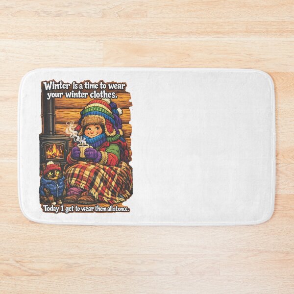Item preview, Winter Layer Queen and Coffee Cat: Cozy Log Cabin Funny Winter Cartoon Art designed and sold by TerScott.