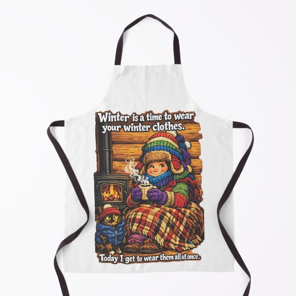 Item preview, Winter Layer Queen and Coffee Cat: Cozy Log Cabin Funny Winter Cartoon Art designed and sold by TerScott.